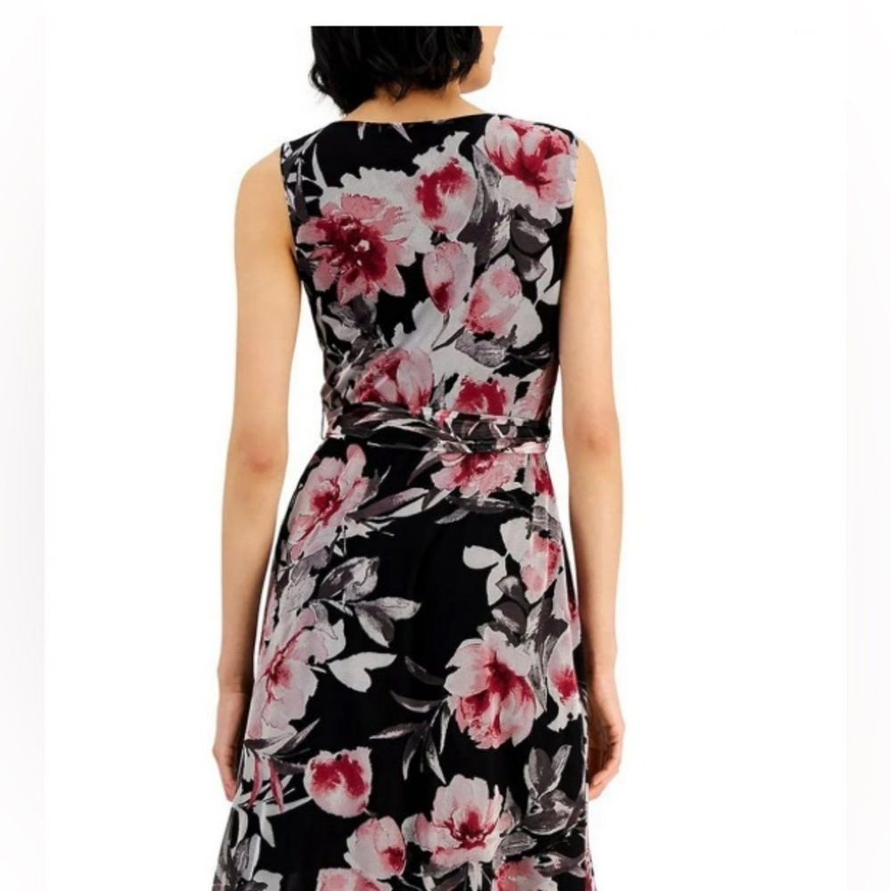 CONNECTED Floral High-Low Ruffled Bottom Dress Tie Waist Size 8 NWT - Picture 8 of 11